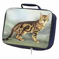 Bengal Gold Marble Cat Navy Insulated School Lunch Box/Picnic Bag