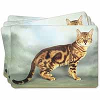 Bengal Gold Marble Cat Picture Placemats in Gift Box