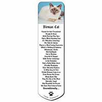 Pretty Birman Cat Bookmark, Book mark, Printed full colour