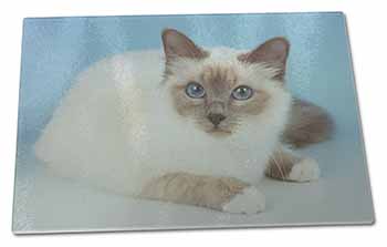 Large Glass Cutting Chopping Board Pretty Birman Cat