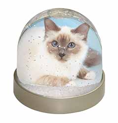 Pretty Birman Cat Snow Globe Photo Waterball