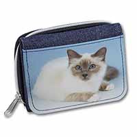 Pretty Birman Cat Unisex Denim Purse Wallet