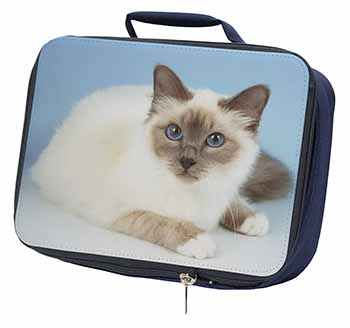 Pretty Birman Cat Navy Insulated School Lunch Box/Picnic Bag