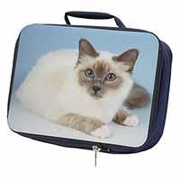 Pretty Birman Cat Navy Insulated School Lunch Box/Picnic Bag