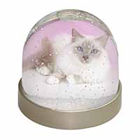 Lilac Birman Cat Snow Globe Photo Waterball