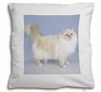 Red Birman Cat Soft White Velvet Feel Scatter Cushion