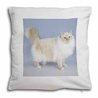 Red Birman Cat Soft White Velvet Feel Scatter Cushion