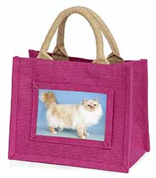 Red Birman Cat Little Girls Small Pink Jute Shopping Bag