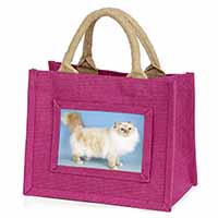 Red Birman Cat Little Girls Small Pink Jute Shopping Bag