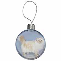 Red Birman Cat Christmas Bauble