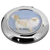 Red Birman Cat Make-Up Round Compact Mirror