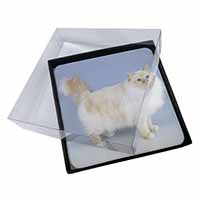 4x Red Birman Cat Picture Table Coasters Set in Gift Box