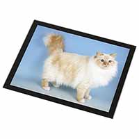 Red Birman Cat Black Rim High Quality Glass Placemat