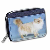 Red Birman Cat Unisex Denim Purse Wallet