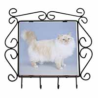 Red Birman Cat Wrought Iron Key Holder Hooks