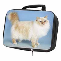 Red Birman Cat Black Insulated School Lunch Box/Picnic Bag