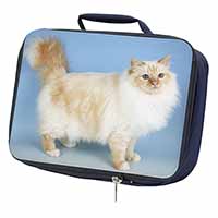 Red Birman Cat Navy Insulated School Lunch Box/Picnic Bag