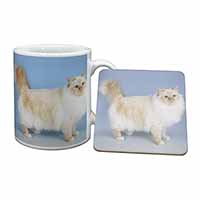 Red Birman Cat Mug and Coaster Set