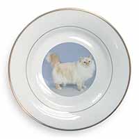 Red Birman Cat Gold Rim Plate Printed Full Colour in Gift Box