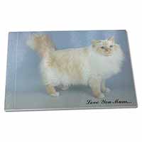 Large Glass Cutting Chopping Board Red Birman Cat 