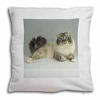 Tabby Birman Cat Soft White Velvet Feel Scatter Cushion