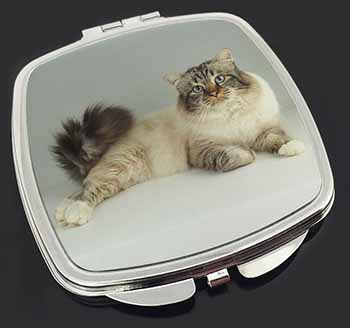 Tabby Birman Cat Make-Up Compact Mirror