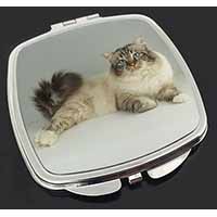 Tabby Birman Cat Make-Up Compact Mirror