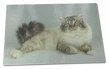Large Glass Cutting Chopping Board Tabby Birman Cat