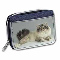 Tabby Birman Cat Unisex Denim Purse Wallet