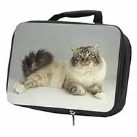 Tabby Birman Cat Black Insulated School Lunch Box/Picnic Bag