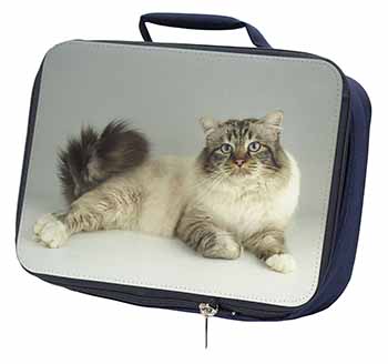 Tabby Birman Cat Navy Insulated School Lunch Box/Picnic Bag