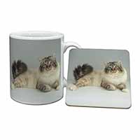 Tabby Birman Cat Mug and Coaster Set