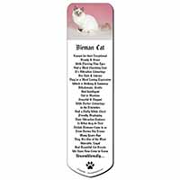 Tortie Birman Cat Bookmark, Book mark, Printed full colour