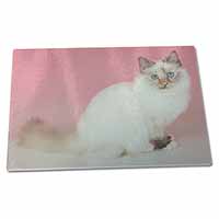 Large Glass Cutting Chopping Board Tortie Birman Cat