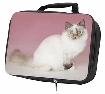 Tortie Birman Cat Black Insulated School Lunch Box/Picnic Bag