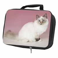 Tortie Birman Cat Black Insulated School Lunch Box/Picnic Bag