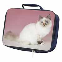 Tortie Birman Cat Navy Insulated School Lunch Box/Picnic Bag