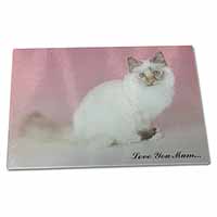 Large Glass Cutting Chopping Board Birman Cat 