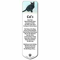 Black Bombay Cat Bookmark, Book mark, Printed full colour