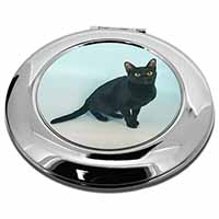 Black Bombay Cat Make-Up Round Compact Mirror