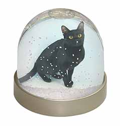Black Bombay Cat Snow Globe Photo Waterball