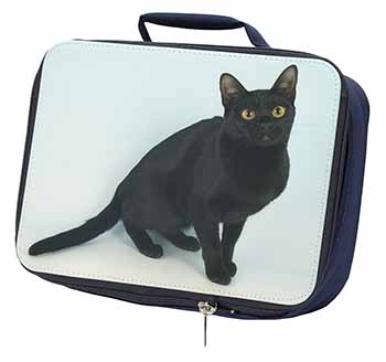 Black Bombay Cat Navy Insulated School Lunch Box/Picnic Bag