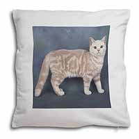 British Shorthair Ginger Cat Soft White Velvet Feel Scatter Cushion