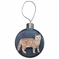 British Shorthair Ginger Cat Christmas Bauble