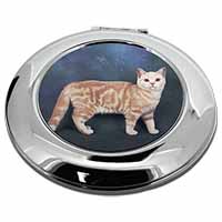 British Shorthair Ginger Cat Make-Up Round Compact Mirror