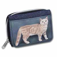 British Shorthair Ginger Cat Unisex Denim Purse Wallet