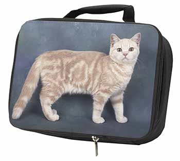 British Shorthair Ginger Cat Black Insulated School Lunch Box/Picnic Bag