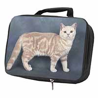 British Shorthair Ginger Cat Black Insulated School Lunch Box/Picnic Bag