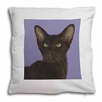 Chocolate Havana Cat Soft White Velvet Feel Scatter Cushion