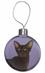 Chocolate Havana Cat Christmas Bauble